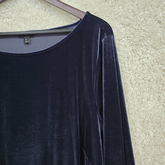 Talbots Shirt Women 3X Velvet Bell Sleeve Scoop Neck Stretch Whimsigoth READ - Picture 3 of 12